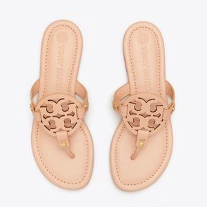Tory Burch Miller sandals. Size 6.5. Light sand. BARELY WORN! Great condition.